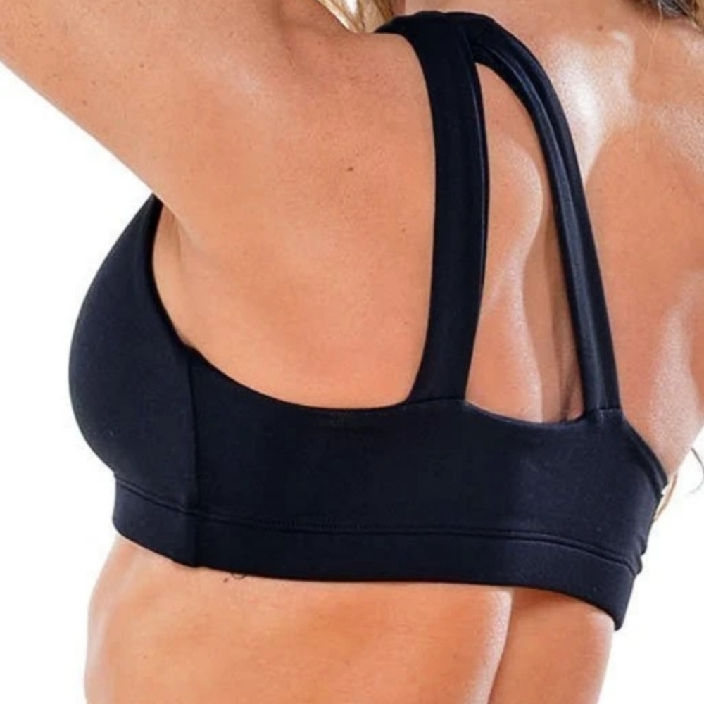 Affinity Black One Shoulder Sports Bra - Picture 2 of 6